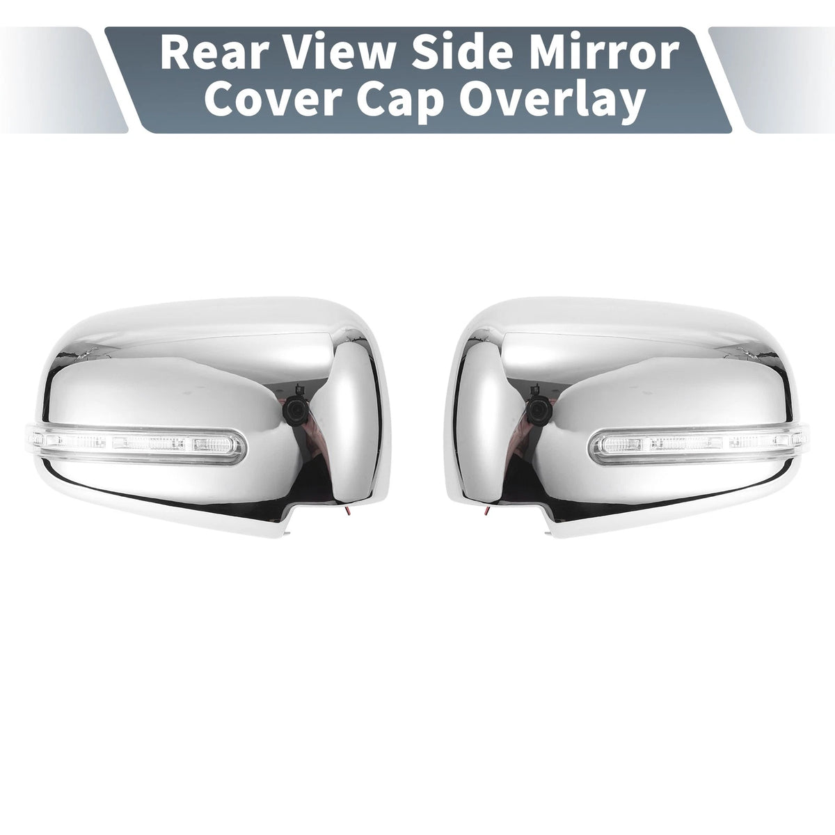 Rearview Mirror Cover Overlay Chrome Plated with LED for Mitsubishi L200 (2006–2015)