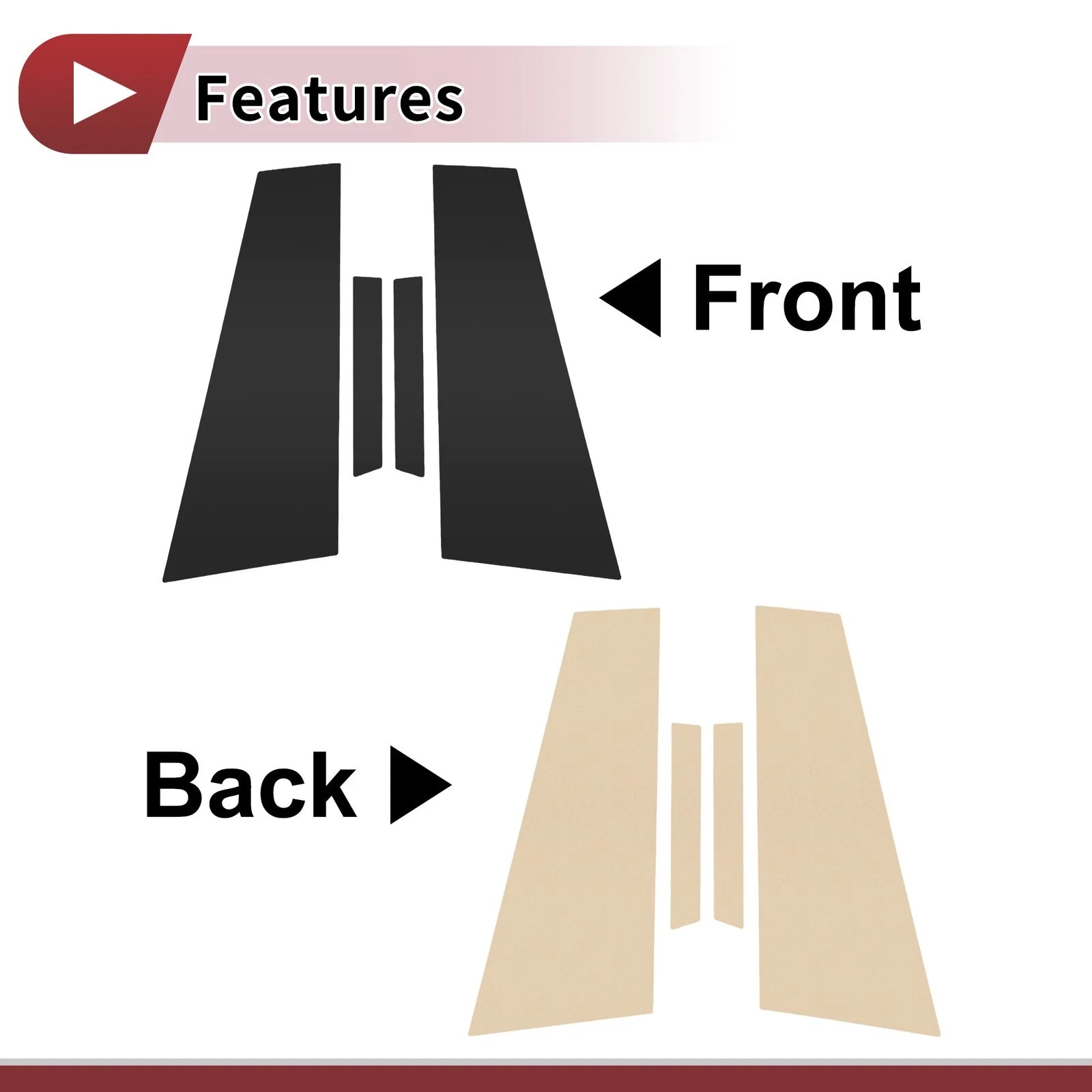 4 Pcs Door Pillar Window Trim Replacement for Mercedes-Benz CLS (2006–2011)