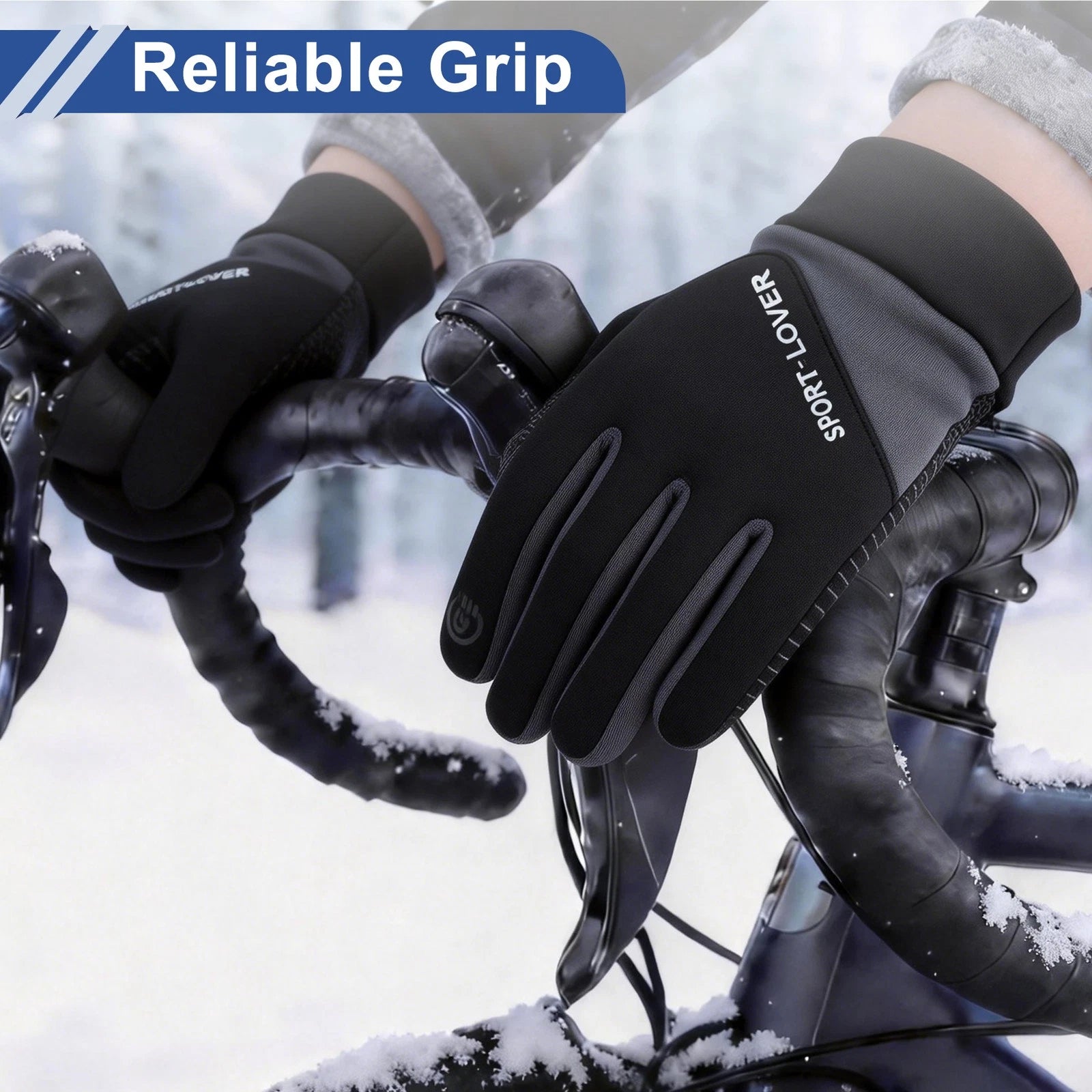 Outdoor Fleece Cycling Gloves Replacement for Mountain Biking (One Size)
