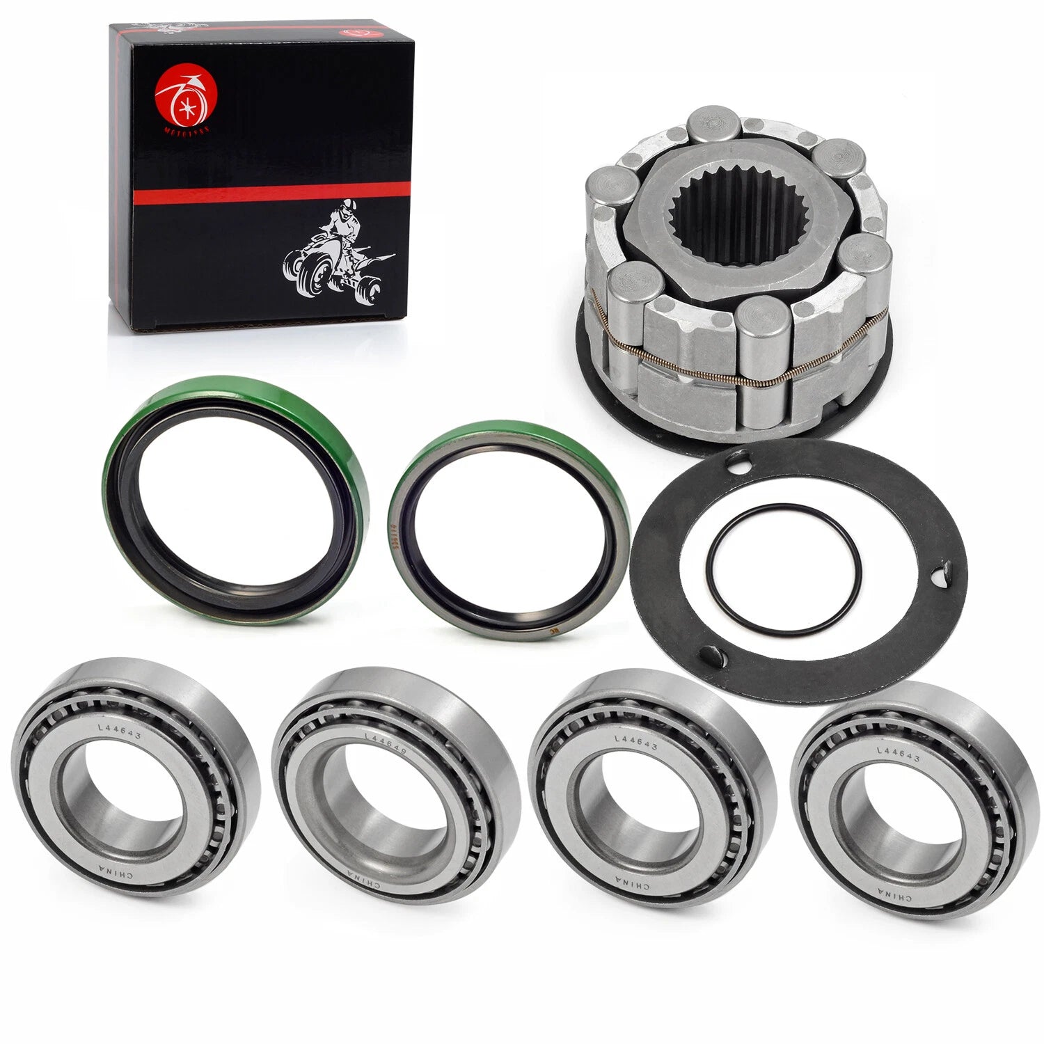 Front Wheel Hub Clutch & Bearings Seals for Polaris Sportsman 400 335 500 (1996–2014)