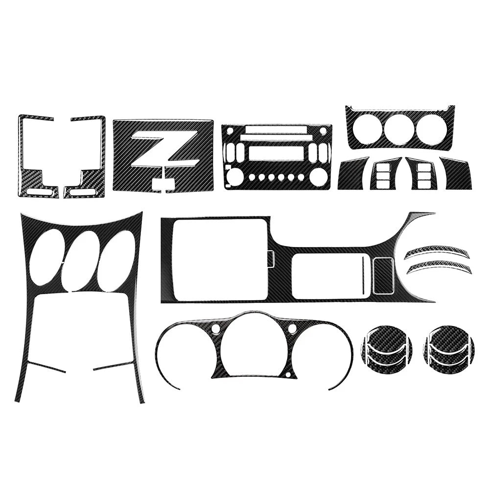 27 Pcs Interior Decoration Frame Cover for Nissan 350Z (2003–2009) Carbon