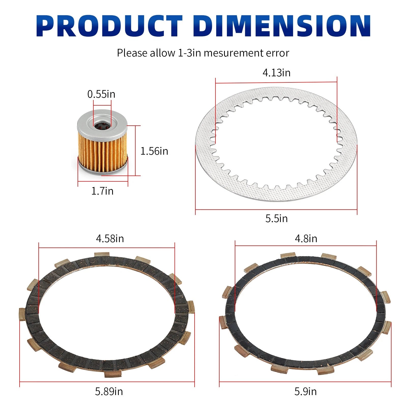 Heavy Duty Clutch Friction Steel Plates Kit for Suzuki QuadSport Z400 (2003–2014)