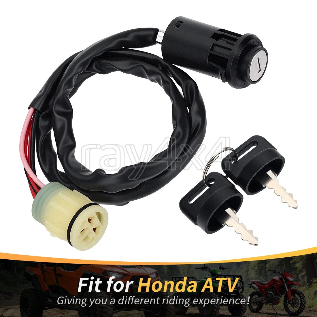 Ignition Switch with 2 Keys for Honda Foreman Rancher Rincon (2000–2023) 35100-HN5-670