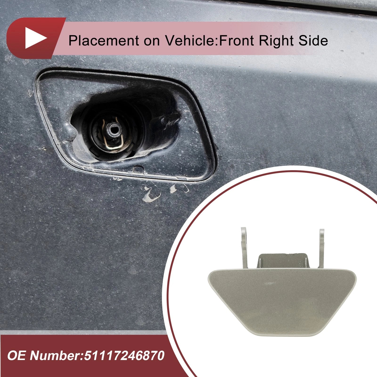 Bumper Trim Nozzle Cover Replacement for BMW 528i (2012–2013)