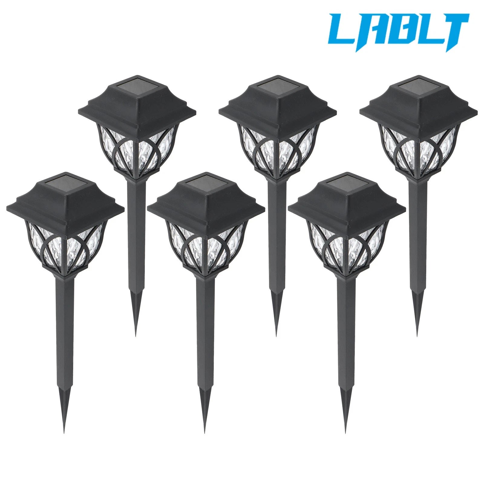 Set of 6 Solar Pathway Lights for Walkway Lawn Yard