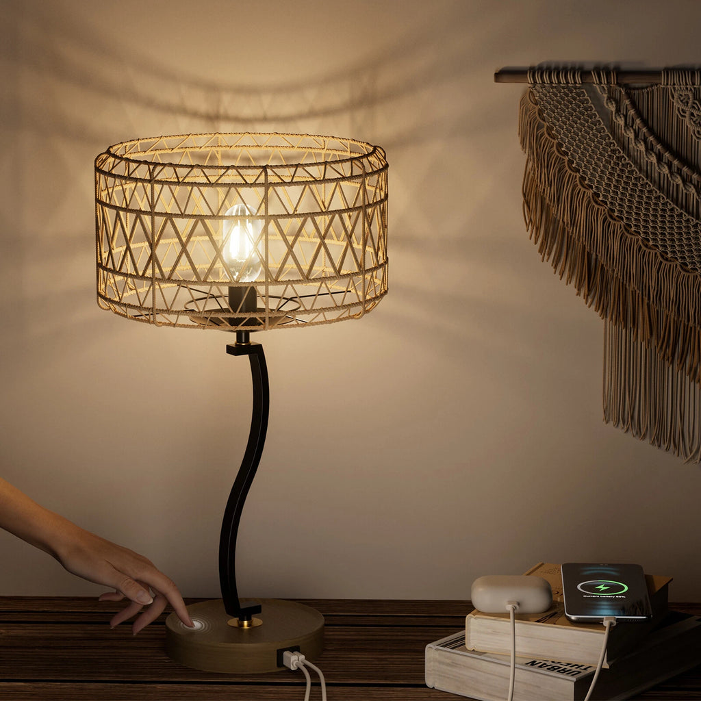 Dimmable Desk Lamp with Touch Control and USB Charging Port for Home (N/A)