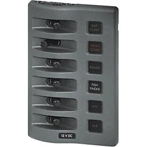 6 Position WeatherDeck Fuse Panel for Blue Sea 4306 (Grey)