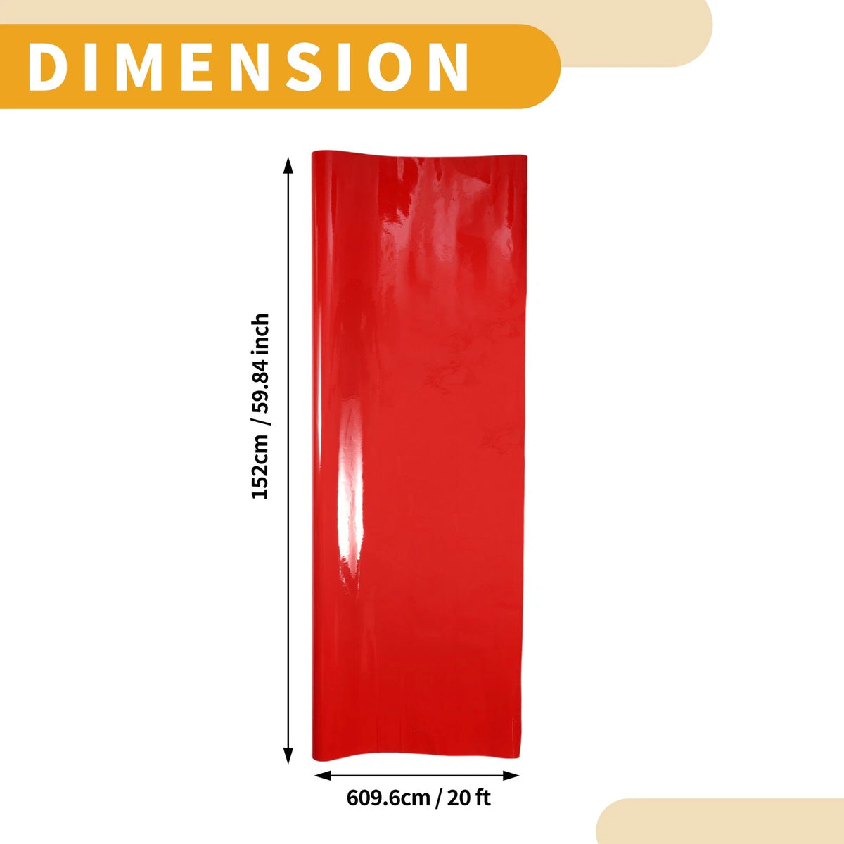 Car Wrap Film 20 ft x 59.84 inch Bright Red for Universal Use (All Years)