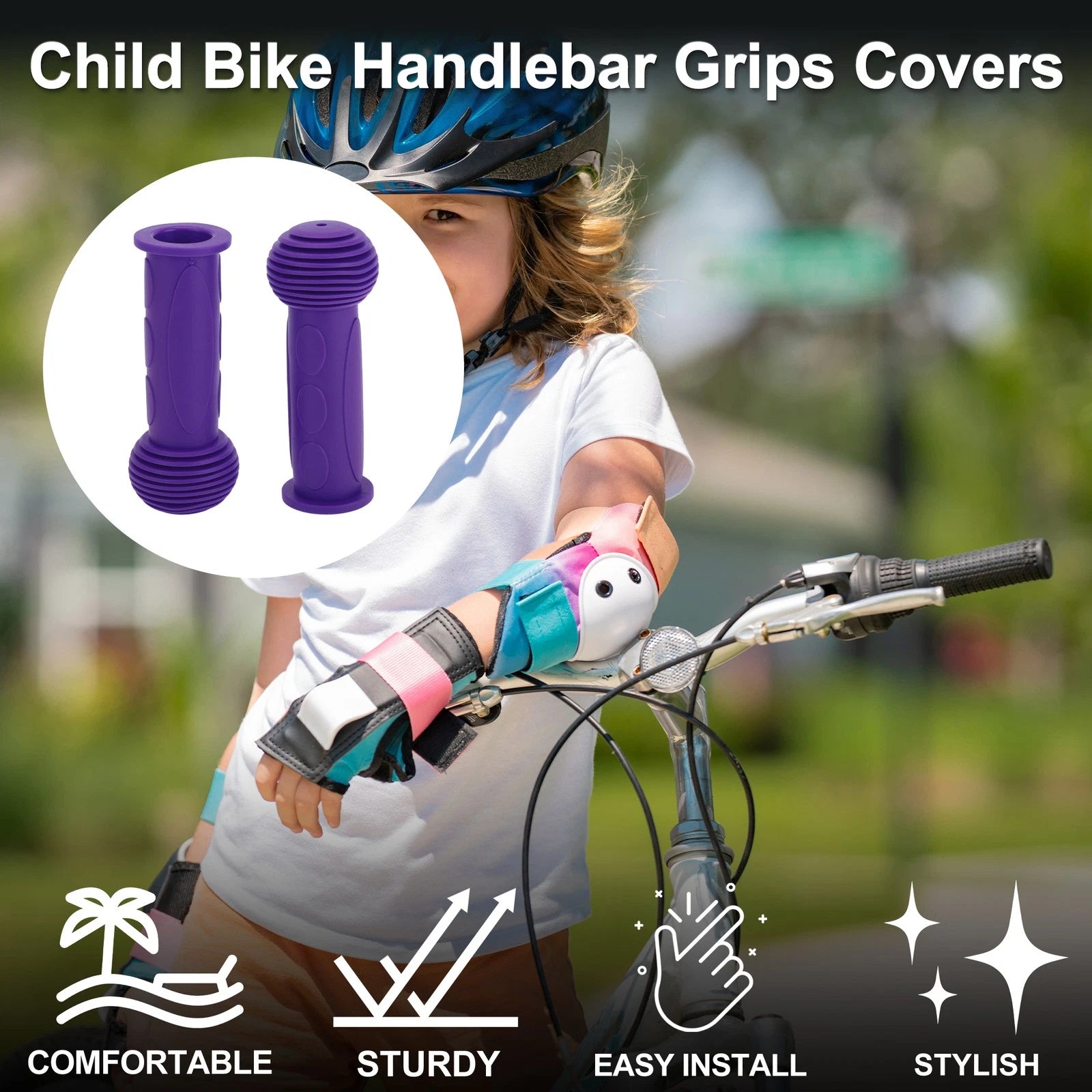 110mm Soft MTB Handlebar Grip Covers Protector for Child Bike (1 Pair)