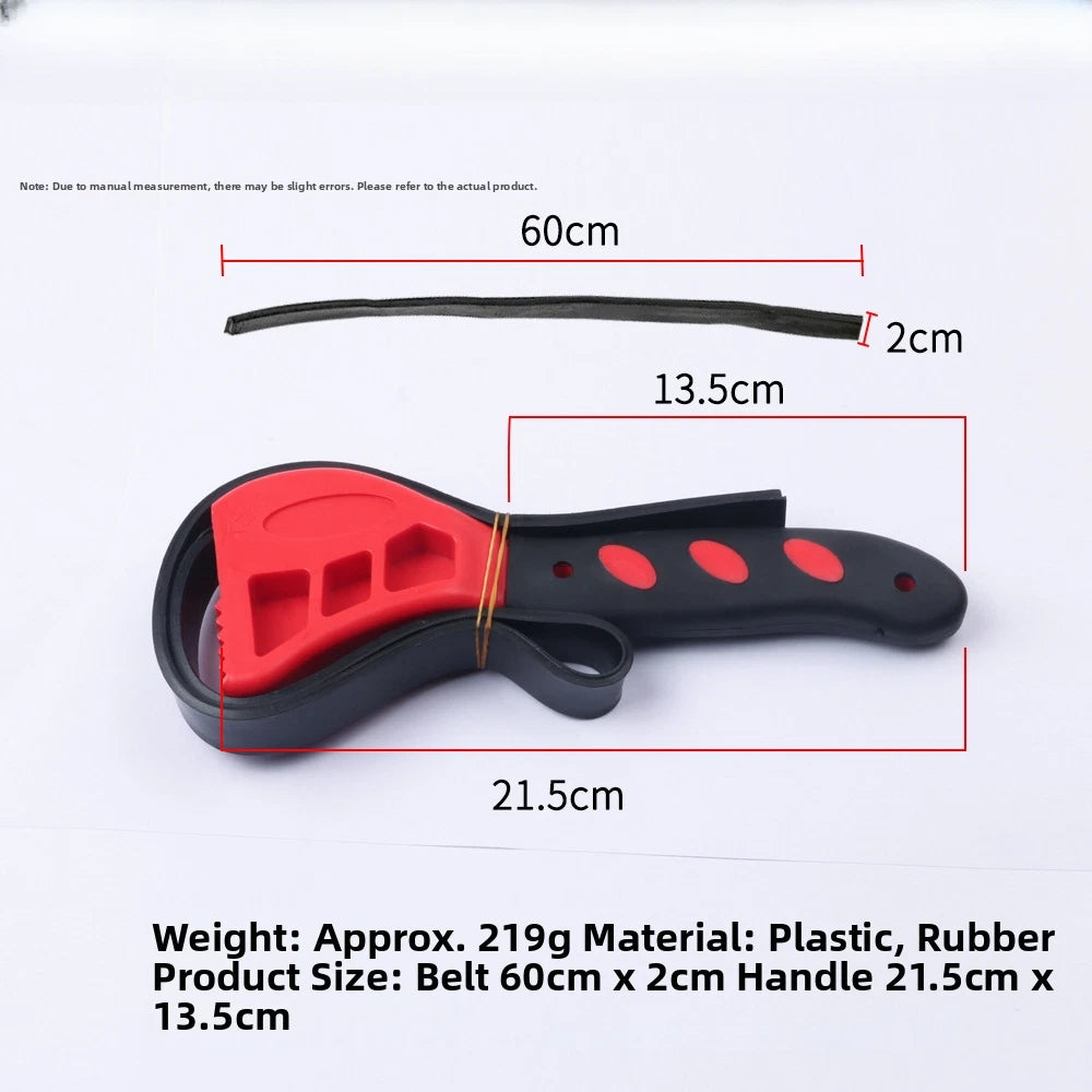 Adjustable Rubber Belt Wrench 6-8 Inch Multi-Use Tool for Mechanics