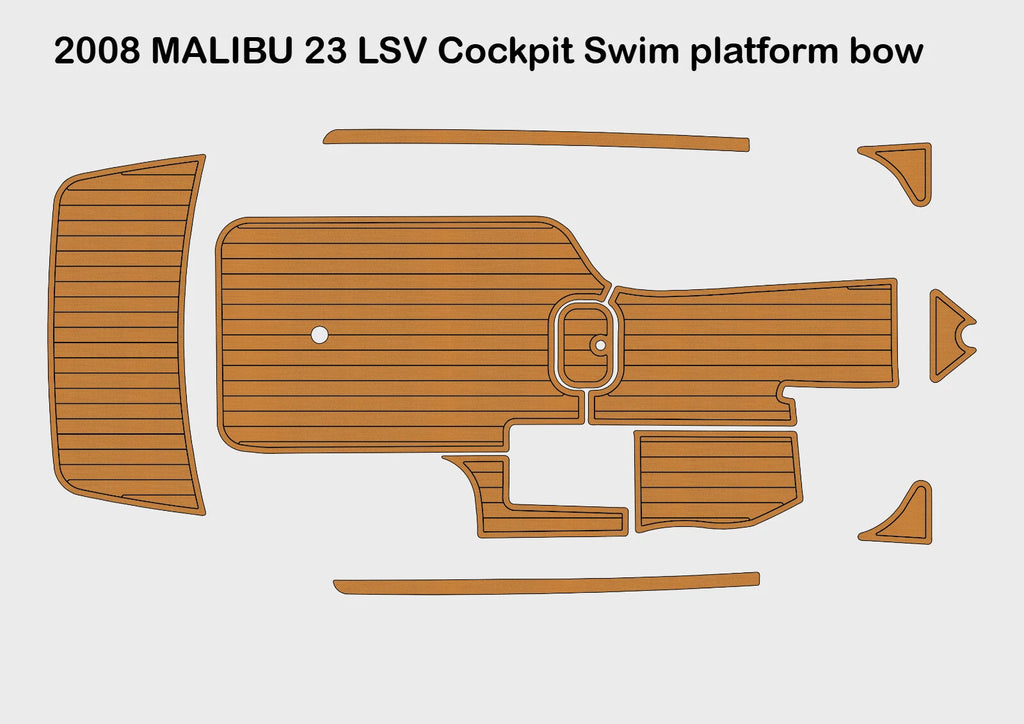 EVA Foam Teak Deck Floor Pad Mat for Malibu 23 LSV (2008)