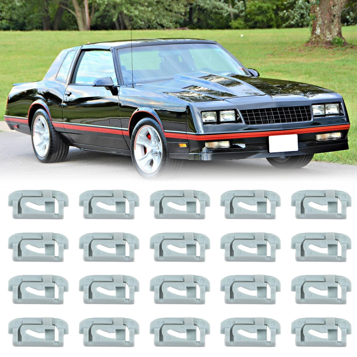 20 Green Nylon Clips for G Body Windshield & Rear Window (1982–1988)