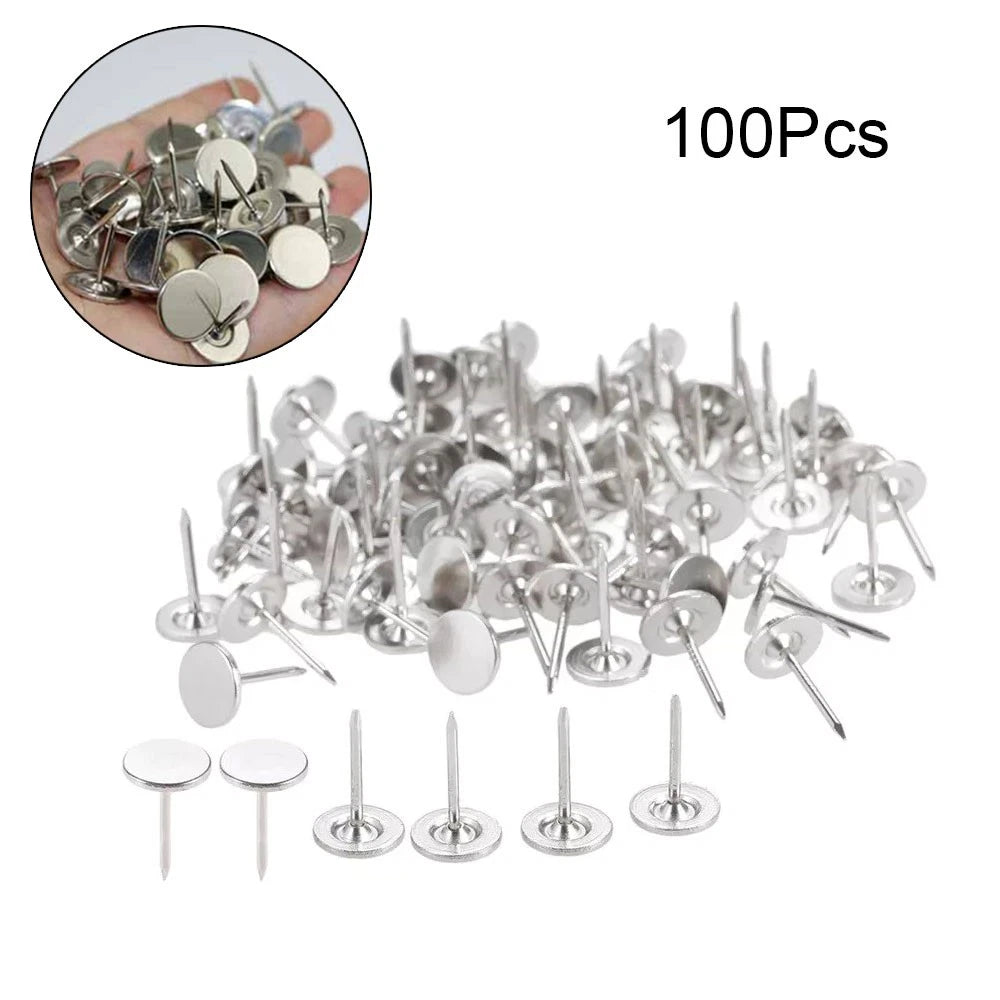100X Silver Upholstery Nails for Furniture Hardware