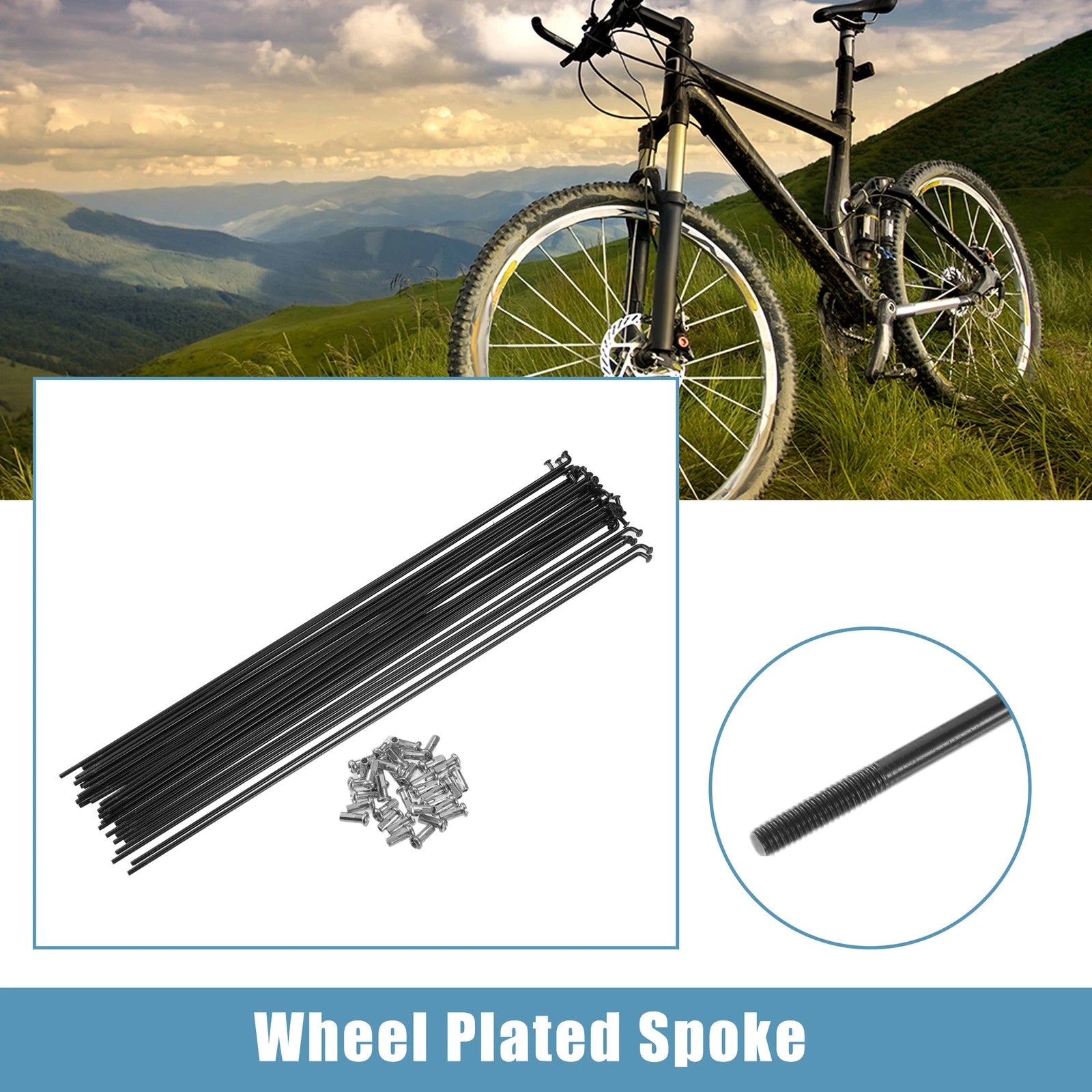 Bicycle Spokes J Bend Steel Replacement 36pcs for 13G 282mm (2005–2015)