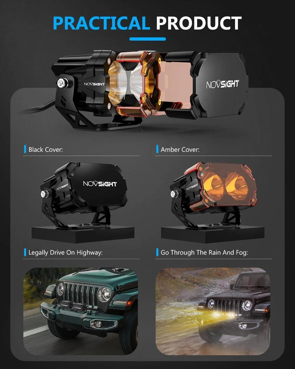 2X LED Work Lights for ATV UTV (4.5", Spot Beam)