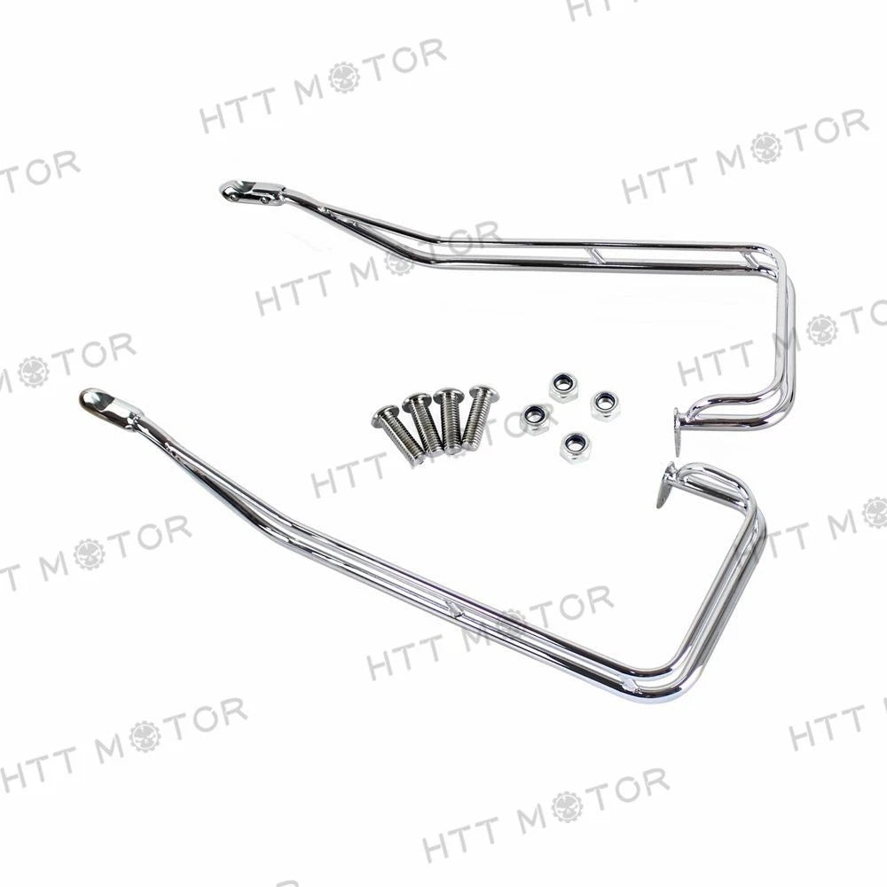 Chrome Saddlebag Twin Rail Guard Support Kit for Harley Touring (2009–2013)