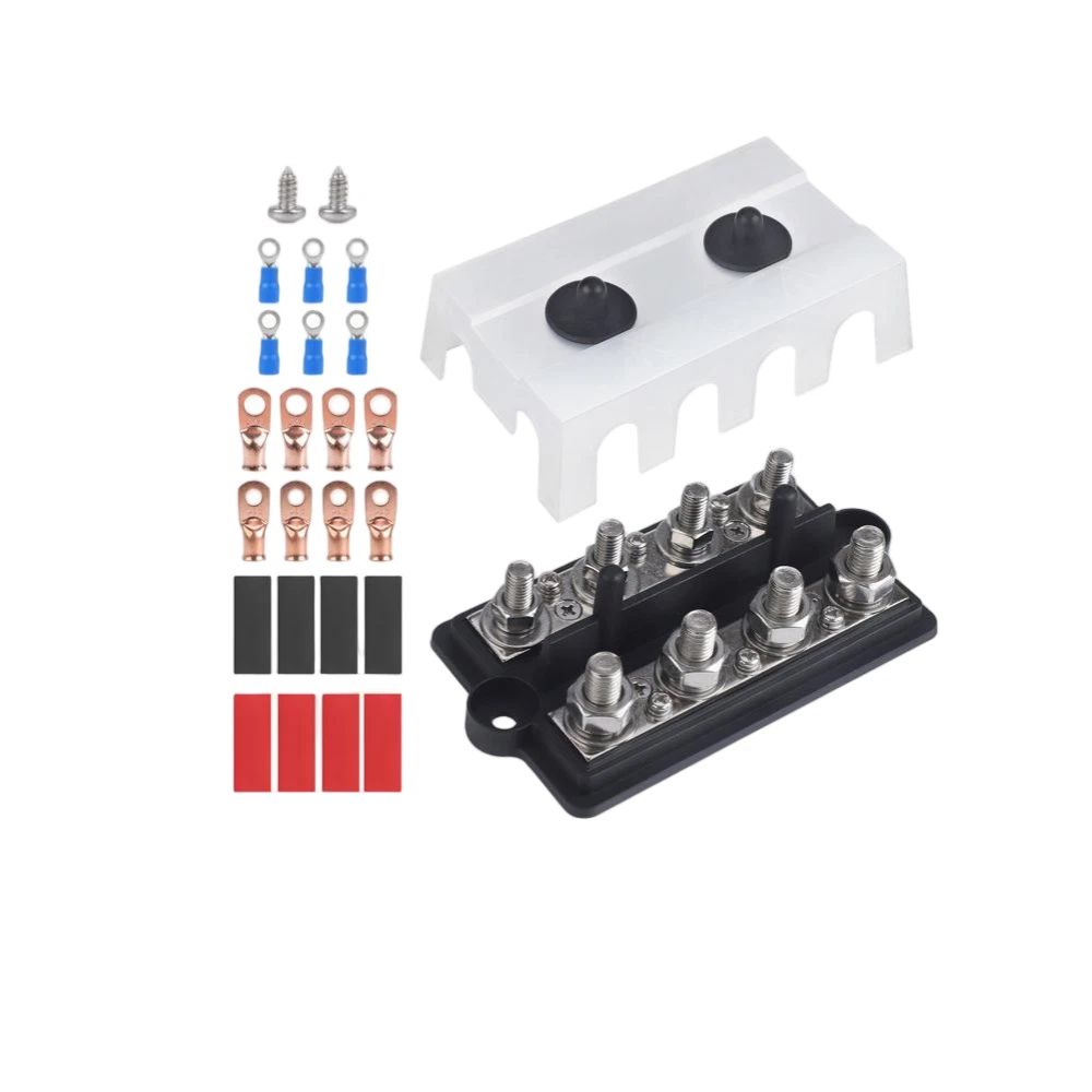 4-Post Dual Bus Bar Power Distribution Block for RV Marine Boat DC Systems