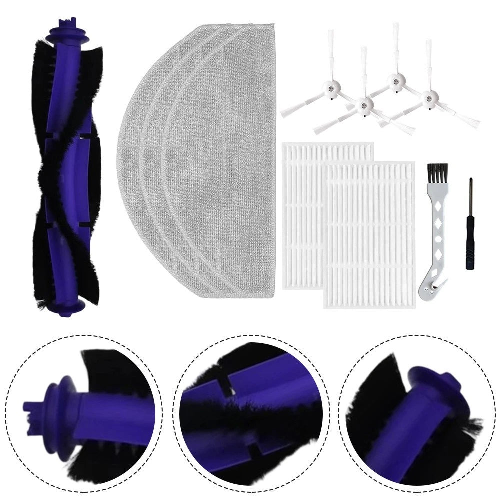 Set of 4 Brushes and Mop Cloths for Narwal Freo S Robot Vacuum Cleaner
