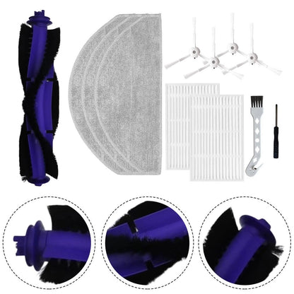 Set of 4 Brushes and Mop Cloths for Narwal Freo S Robot Vacuum Cleaner