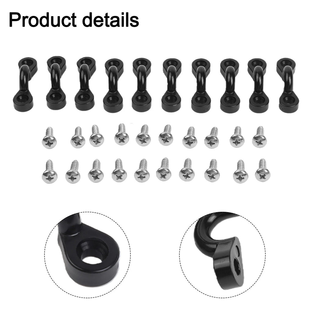 10 Pack Bungee Deck Loops with Eye Hooks for Kayaks