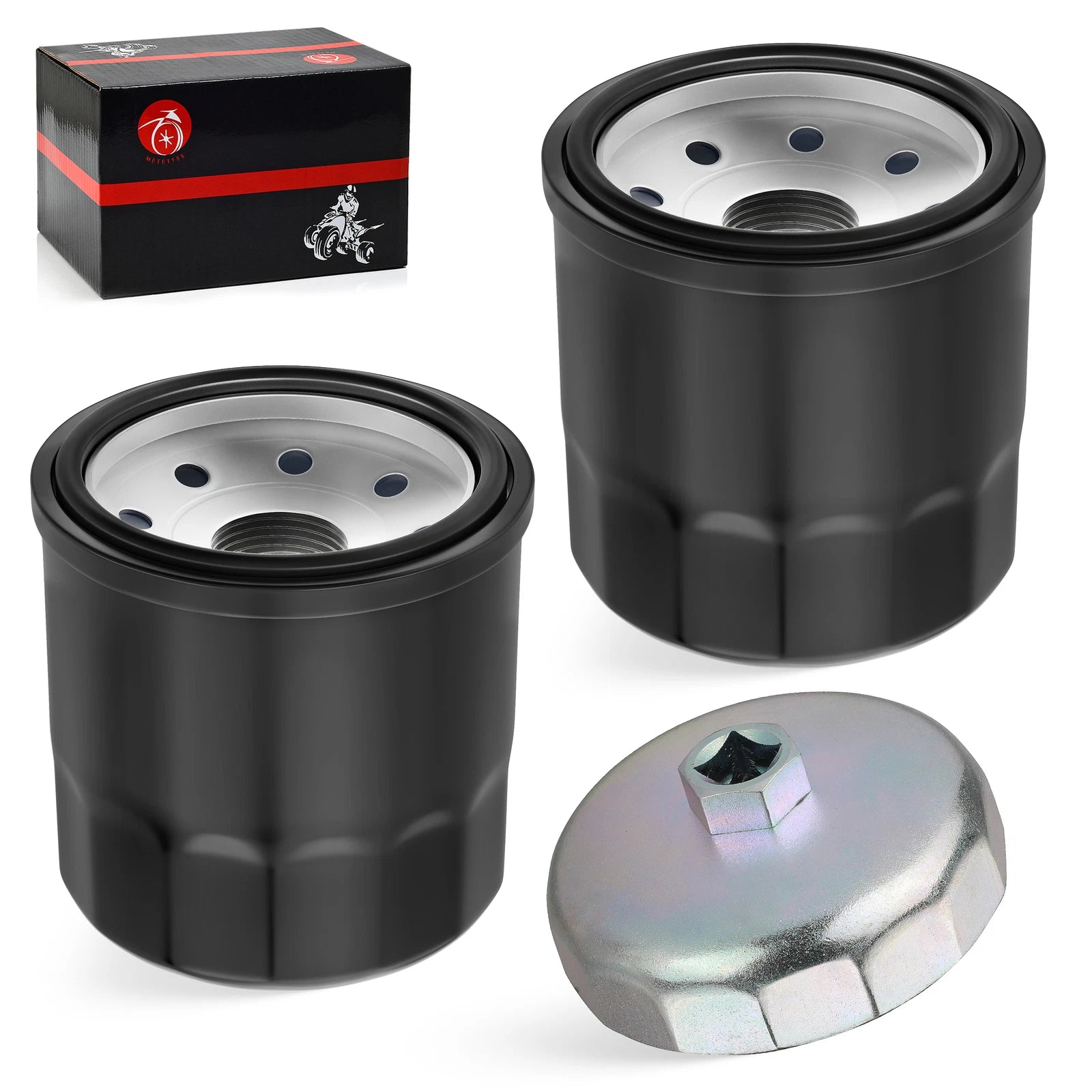 2 Pack Oil Filter with Wrench Tool for Kawasaki JT1500 Ultra (2007–2019)