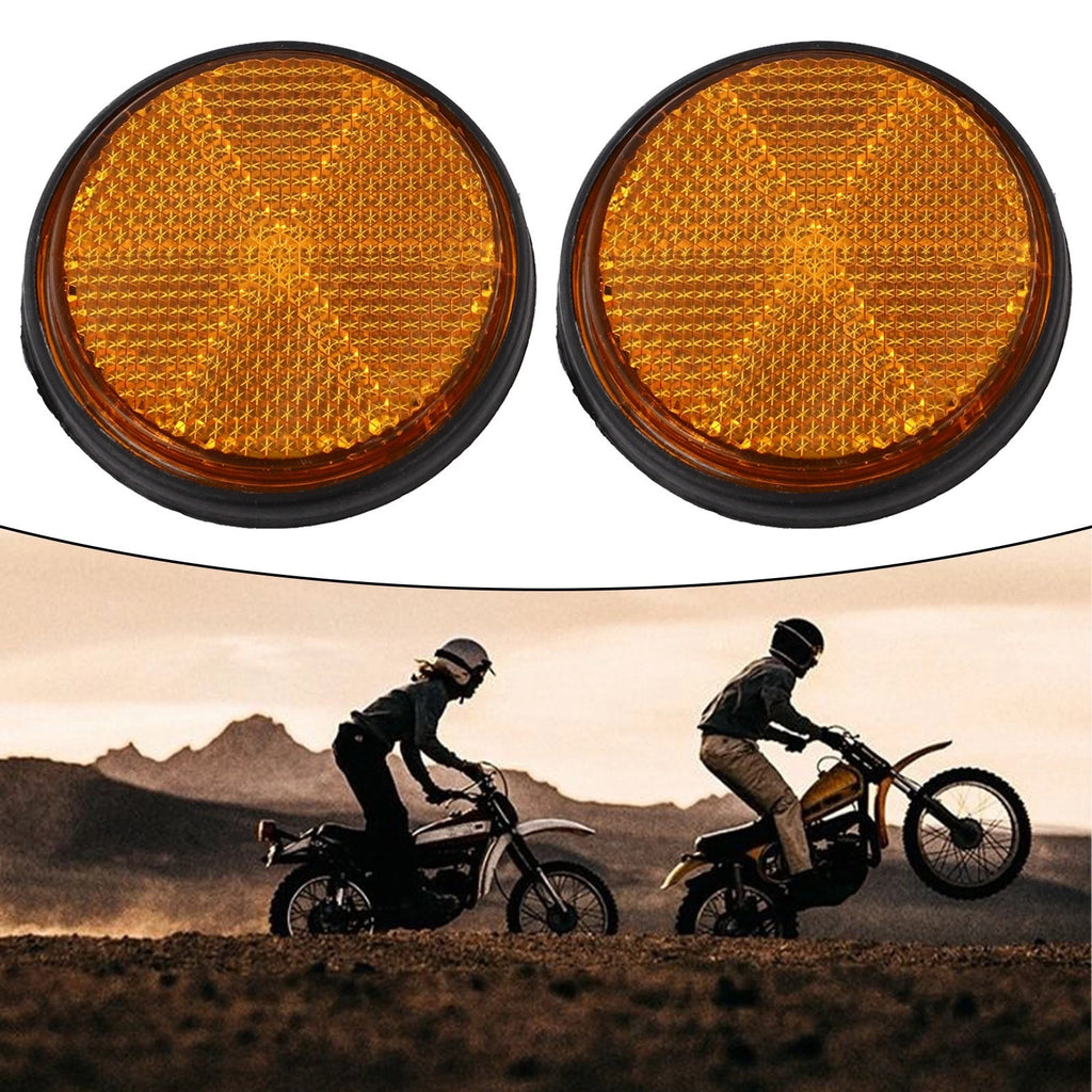 2X Circular Reflectors for Motorcycle, Trucks, Bicycles, Car