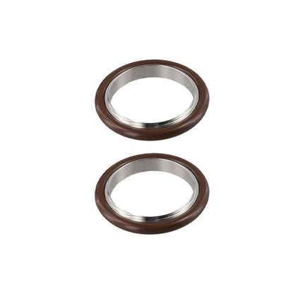 2X Stainless Steel KF40 Vacuum Center Ring with O Ring Clamp Fitting Set
