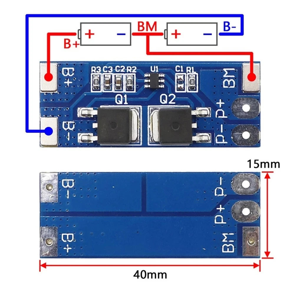 Charger Protection Board for 2S 7.4V 8.4V (D01) - 1 PC