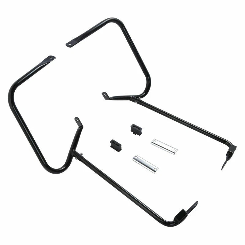 Chrome/Black Saddlebag Guard Bracket Bar for Harley Touring (1997–2008)