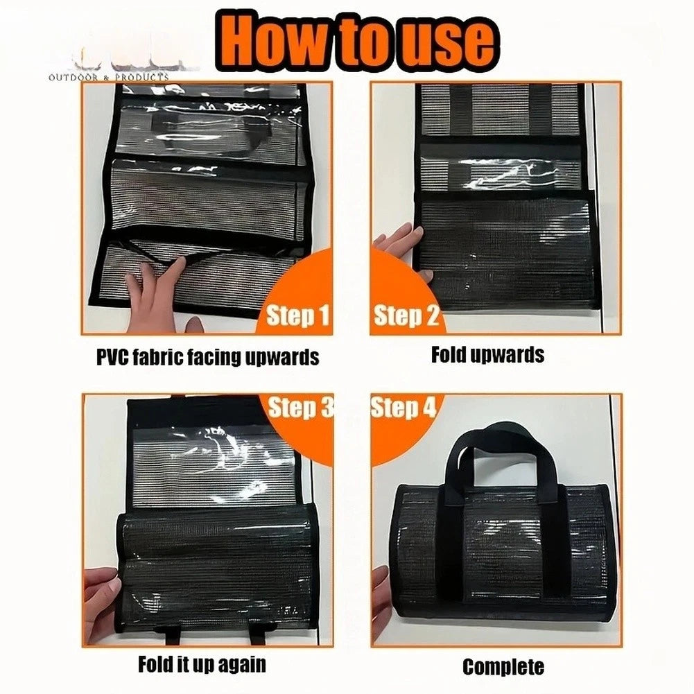 Foldable Mesh Fishing Bag for Large Capacity Tackle Organizer