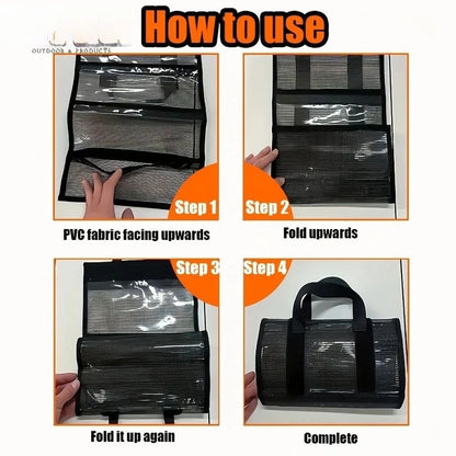 Foldable Mesh Fishing Bag for Large Capacity Tackle Organizer
