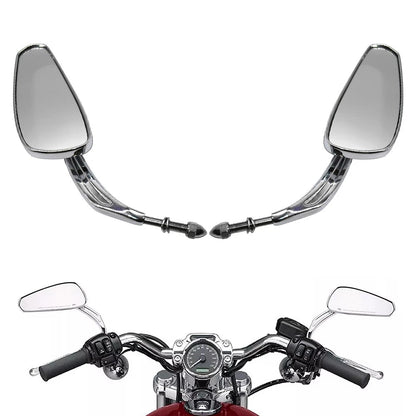 8mm Chrome Rear View Mirrors for Harley Touring Street Road Glide King