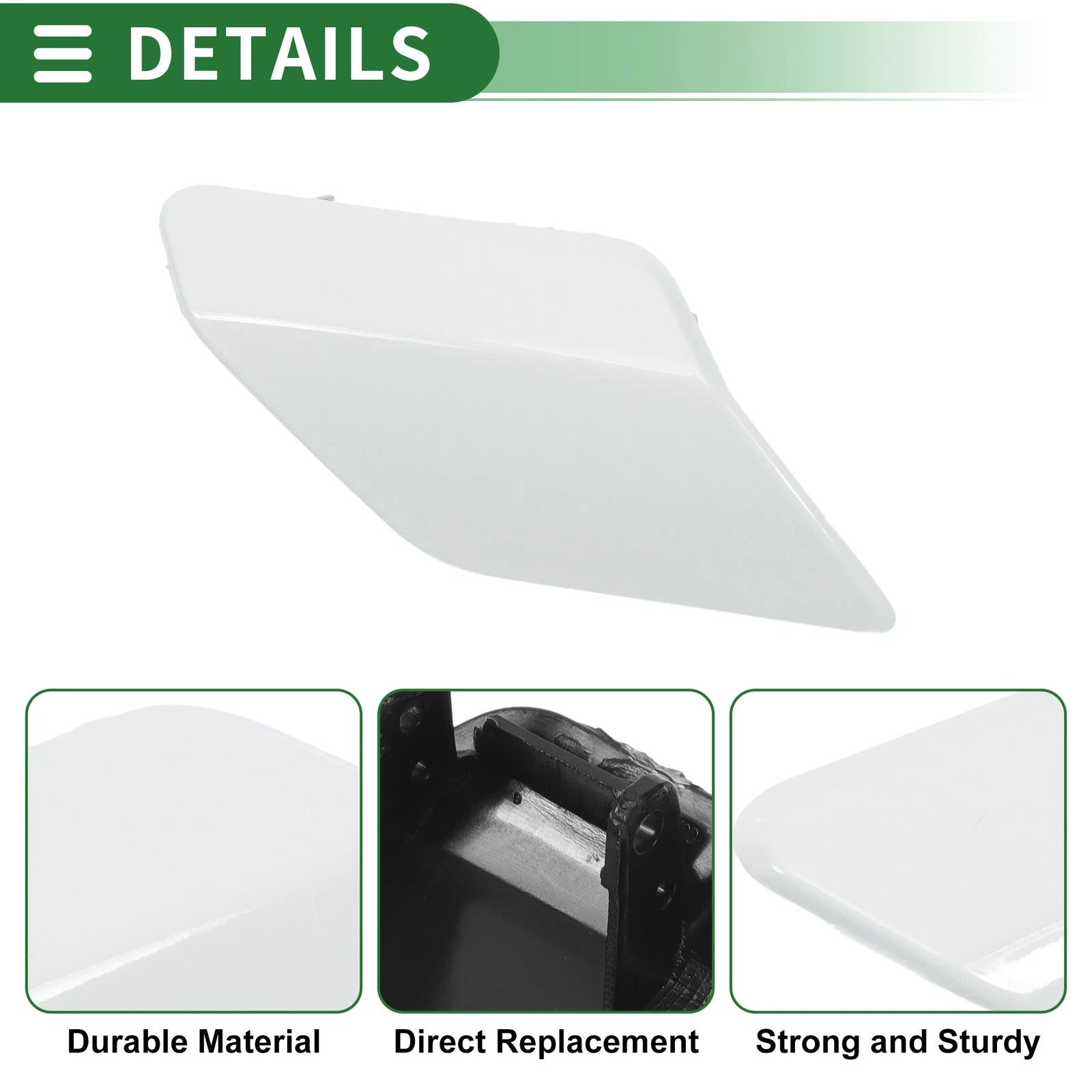 Front Right Washer Nozzle Cover Cap for VW Golf VI (2008–2012) - White