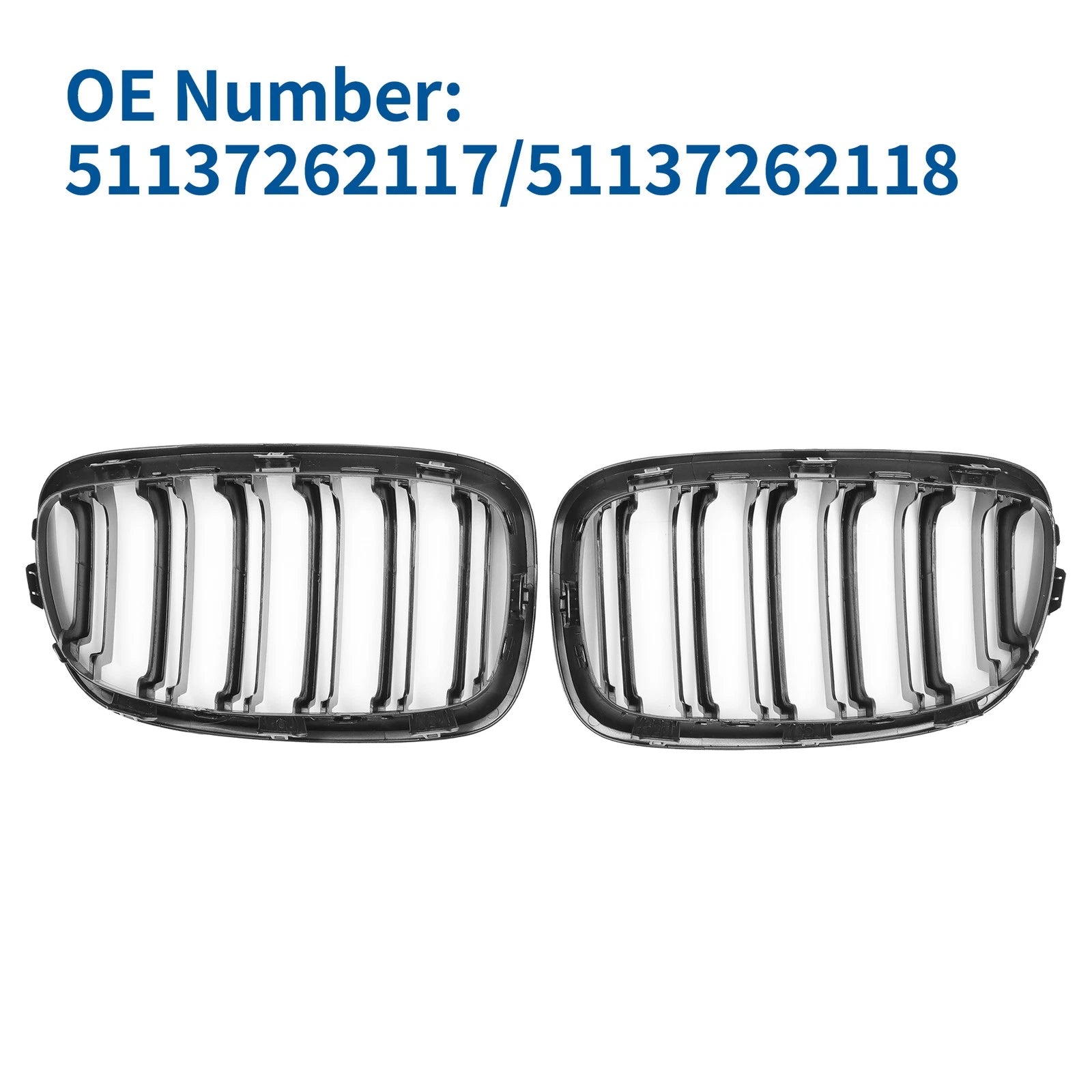 Front Upper Bumper Grille Grill Double Slat Replacement for BMW 1 Series F20 (2011–2014)
