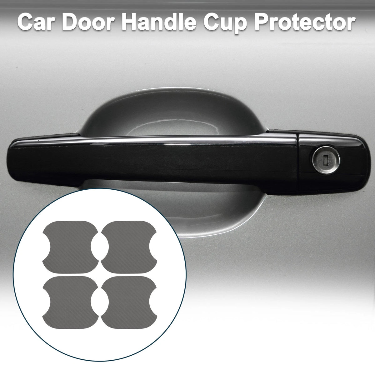Car Door Handle Scratch Protector for Universal Vehicles (91x93mm, Gray)