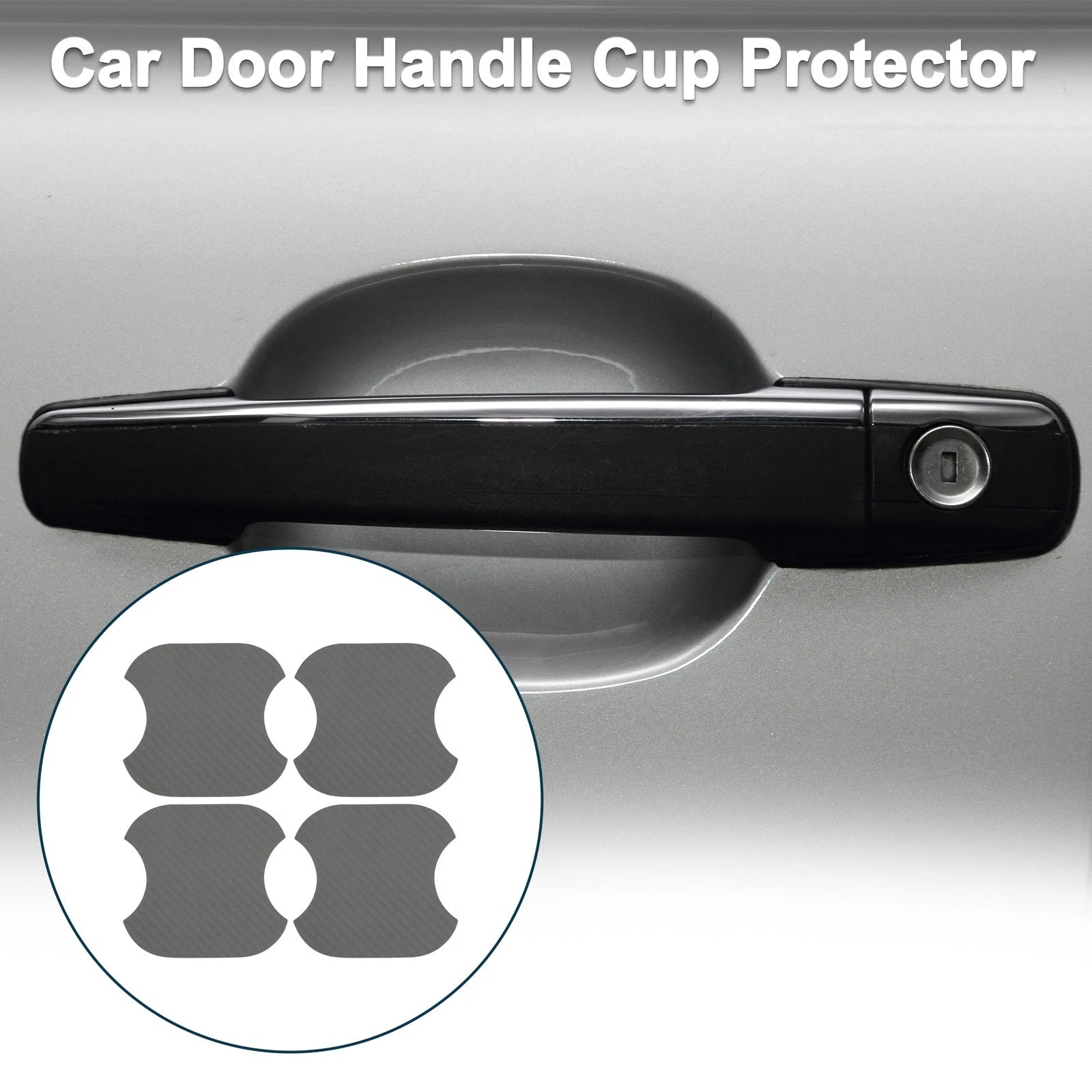 Car Door Handle Scratch Protector for Universal Vehicles (91x93mm, Gray)