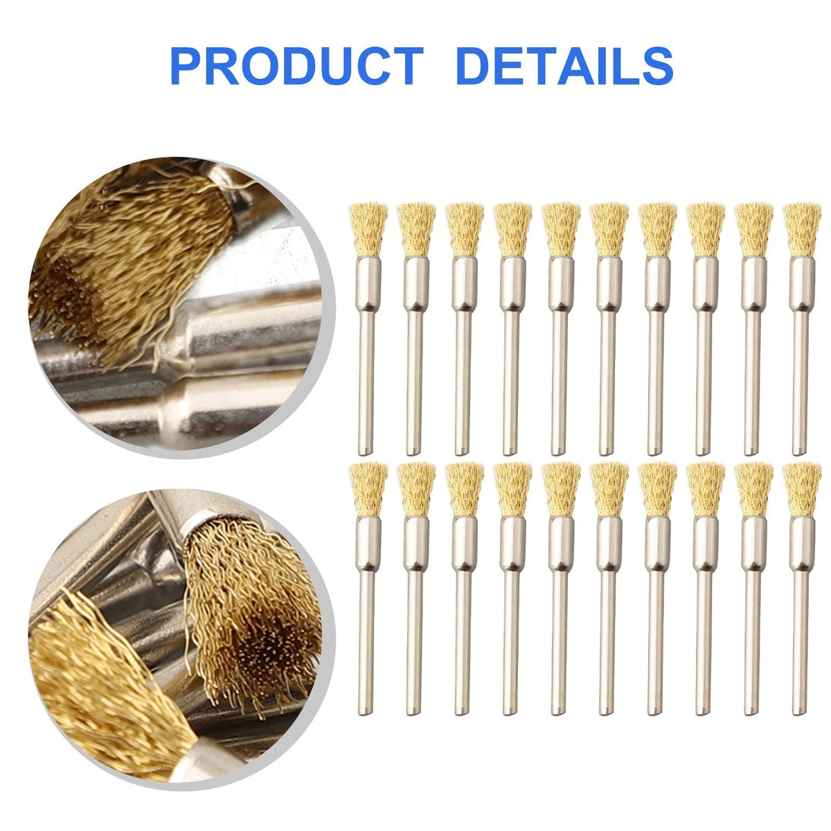 20 Polishing Brushes for Power Drill Tool (40mm Length)