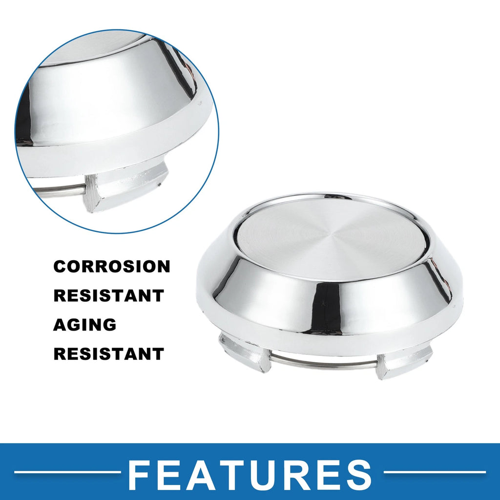 64mm Wheel Center Hub Cap for Universal SUV Van (Durable Plastic Silver Tone)