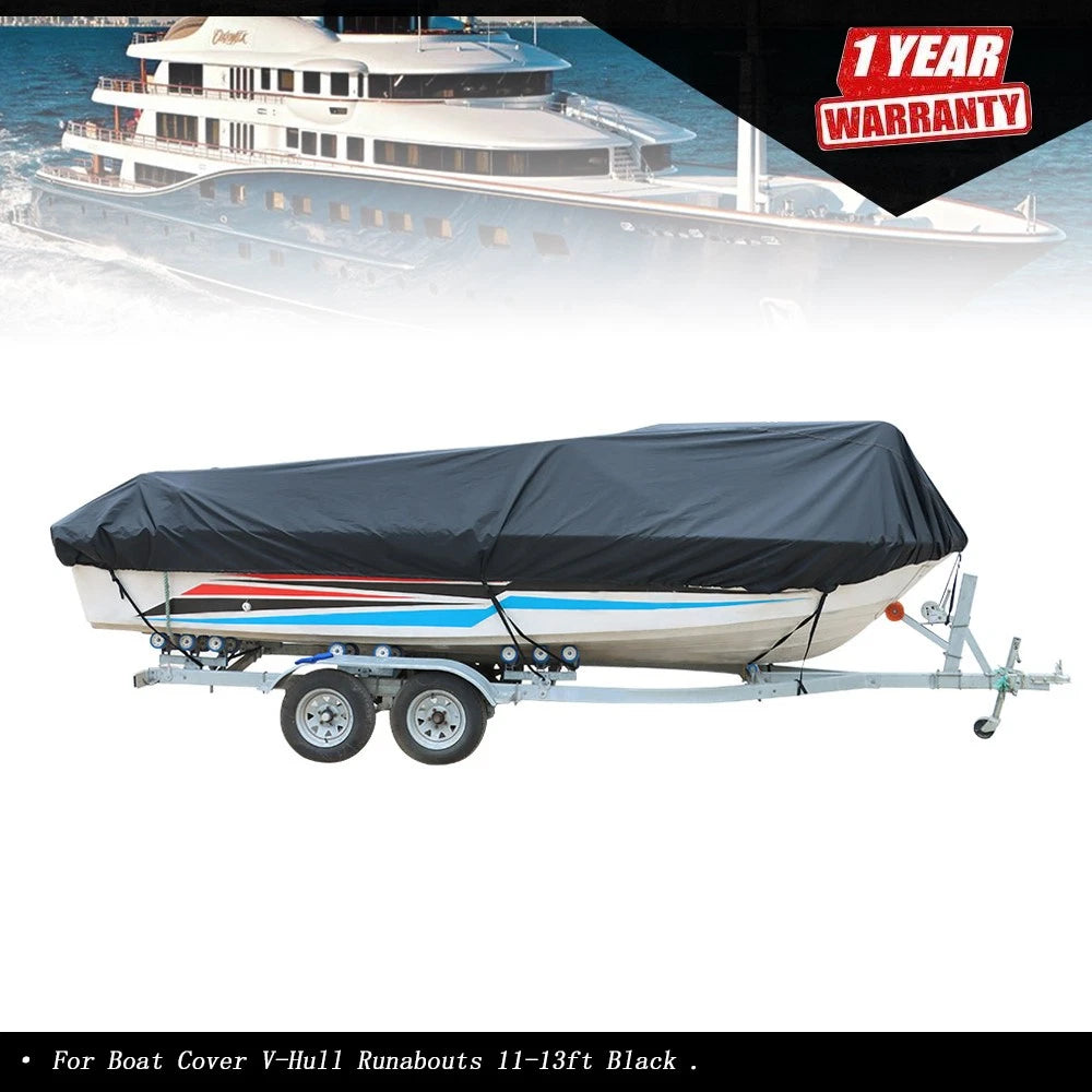 Boat Cover for V-Hull Runabouts 11-13ft (420D Waterproof)