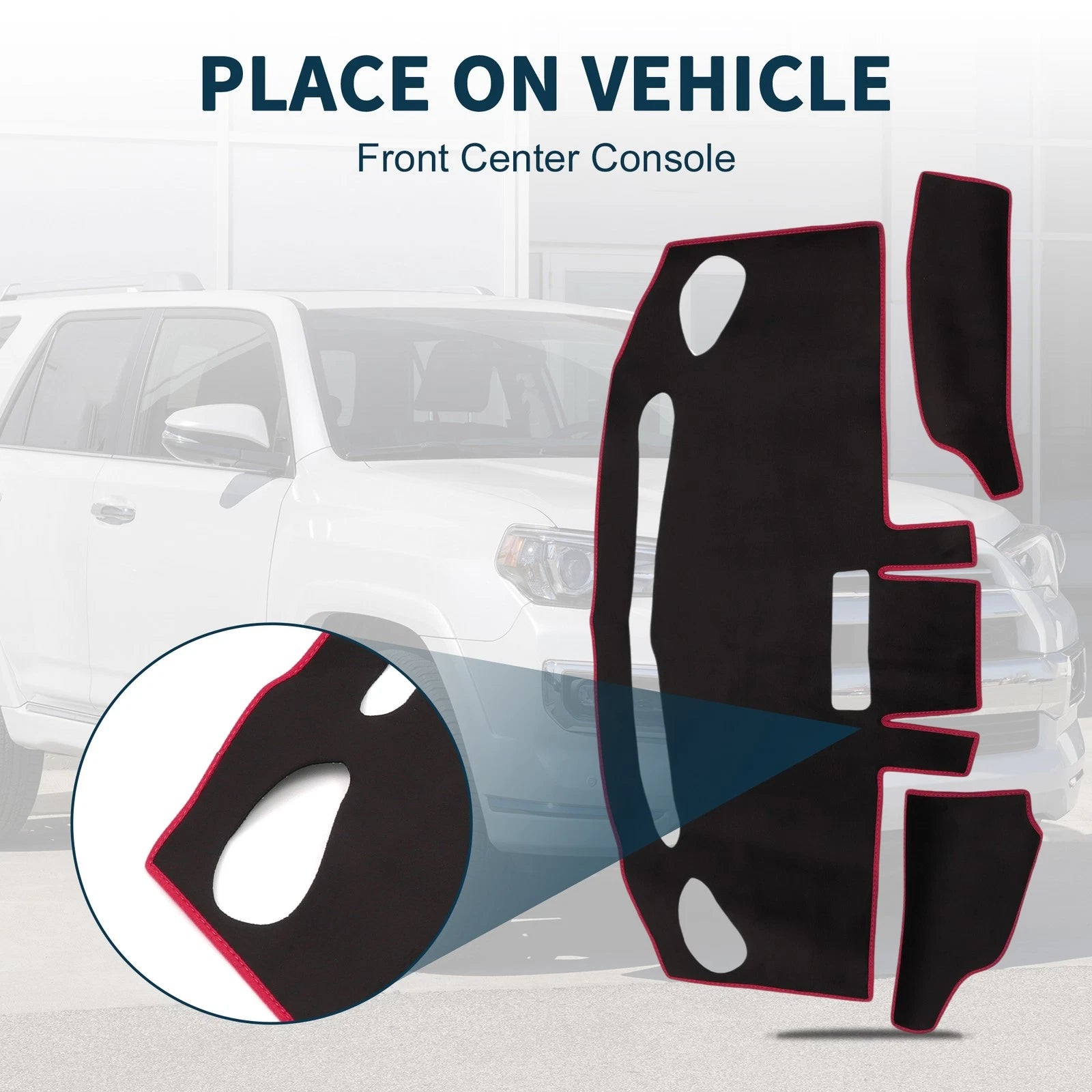 Dashboard Dash Cover Mat for Mazda Flair Wagon MM21 Sun Protector Set (Black Red)
