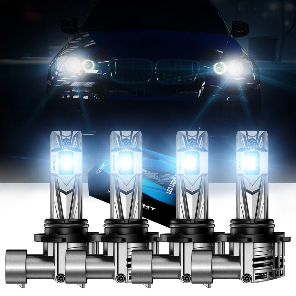 2X 9006 9005 LED Headlight Combo for NOVSIGHT (High Low Beam)