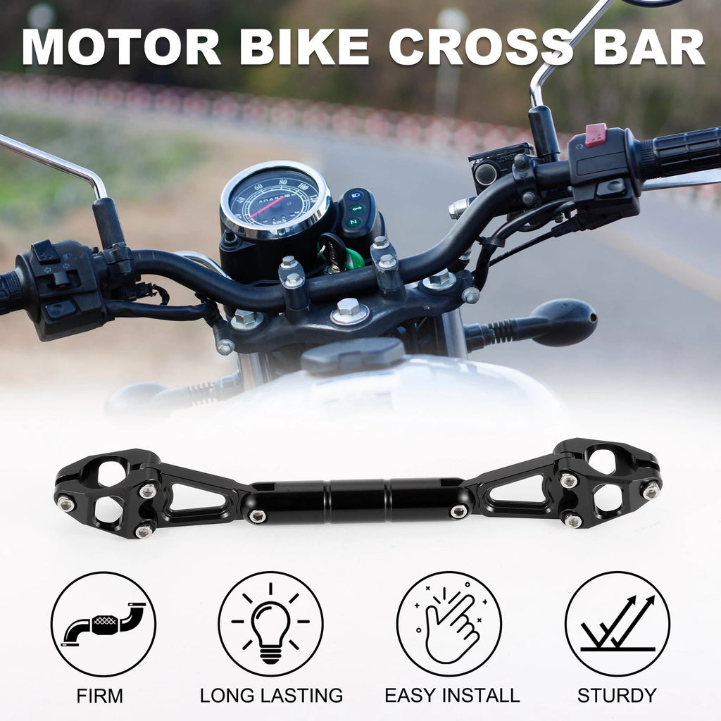 Adjustable Crossbar Handlebars for Motorcycle Motor Bike (Black) (1 Set)