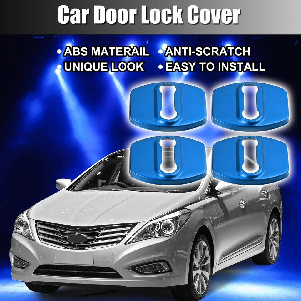 4pc Door Lock Latch Cover Protector for Hyundai and Kia Blue (2011–2022)
