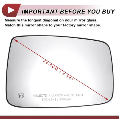 Heated Right Passenger Side Mirror Glass for Dodge RAM 1500 2500