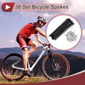 38 Bicycle Spokes 135mm Carbon Steel Black Replacement for 13G Wheels (38)