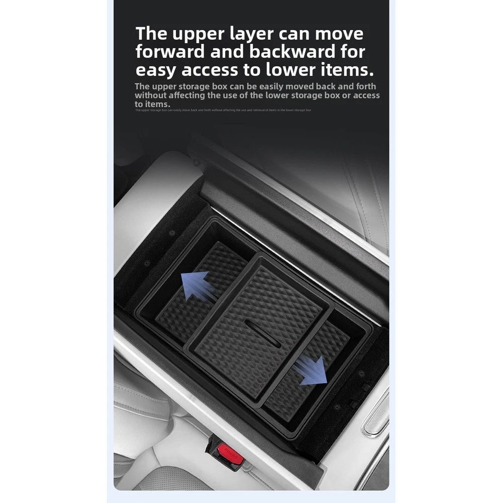 Double Layer Armrest Storage Box for Galaxy M9 (2025) - Waterproof TPE
