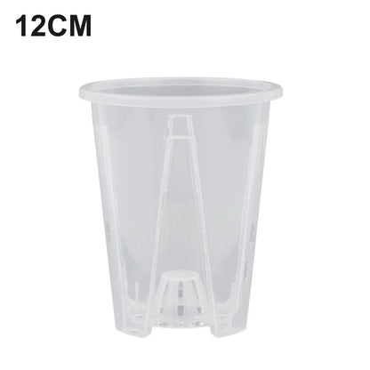 Transparent Plastic Flower Pot for Orchid Planting