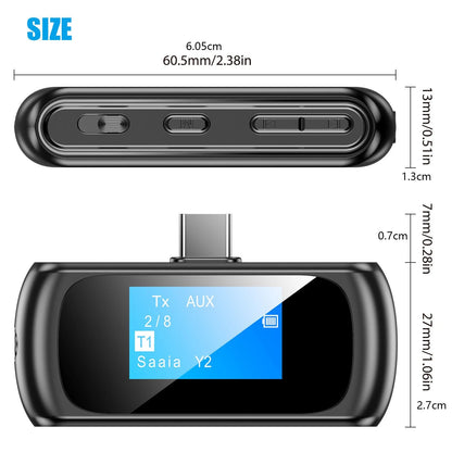 2In1 Bluetooth 5.0 LCD Transmitter Receiver for Car Audio 3.5mm Aux Adapter