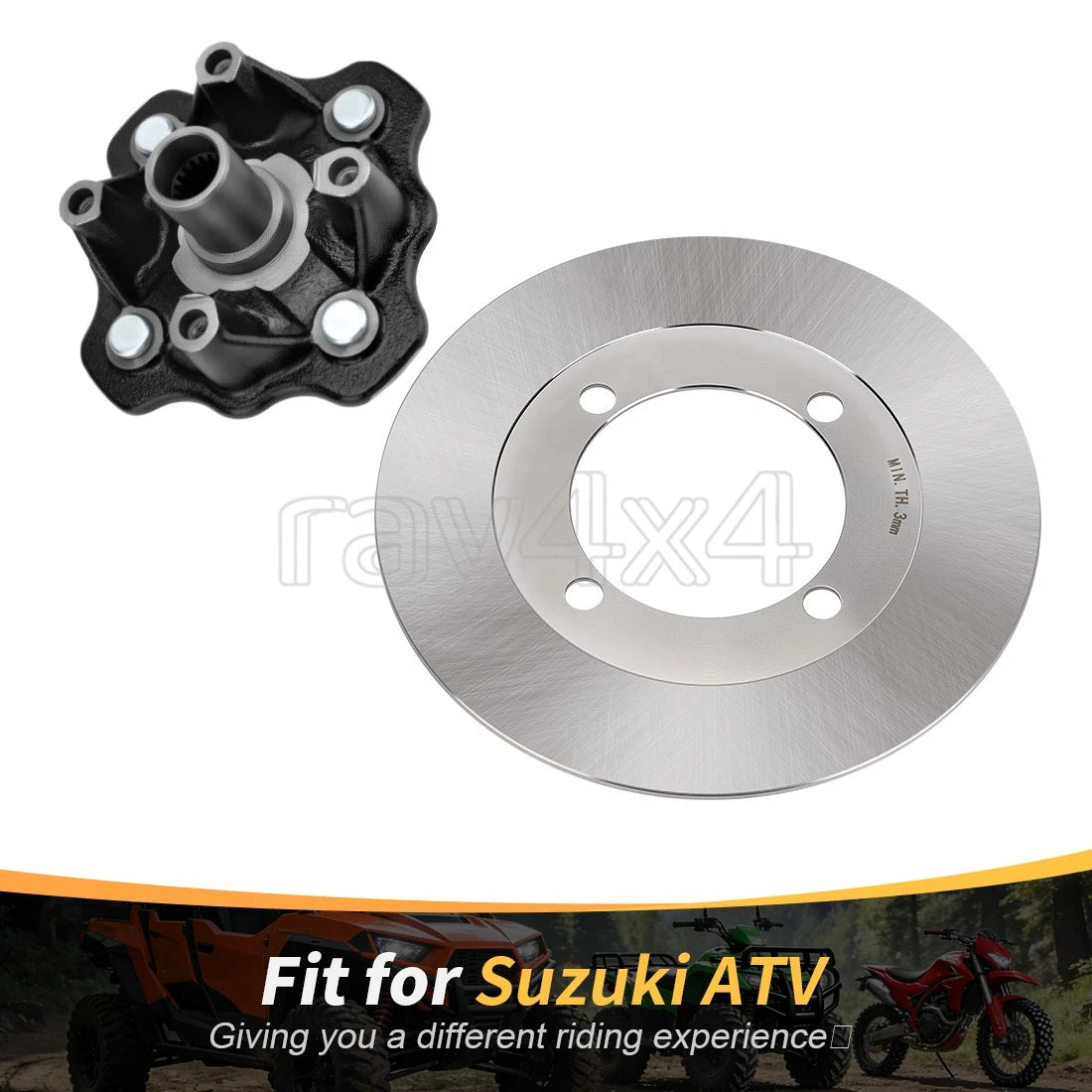 Front Wheel Hub w/ Rotor for Suzuki Vinson 500 (2002–2003) #54110-38F20