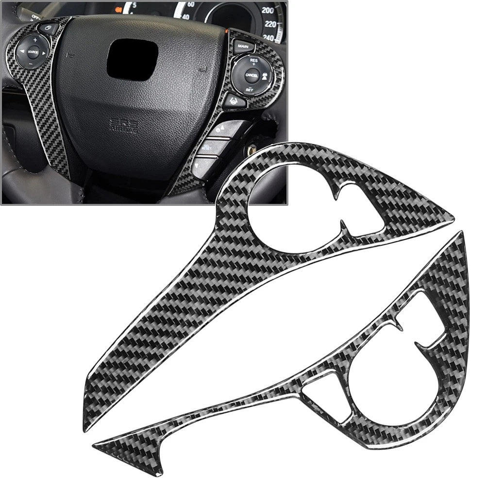 Carbon Fiber Steering Wheel Button Cover for Honda Accord (2013–2017)